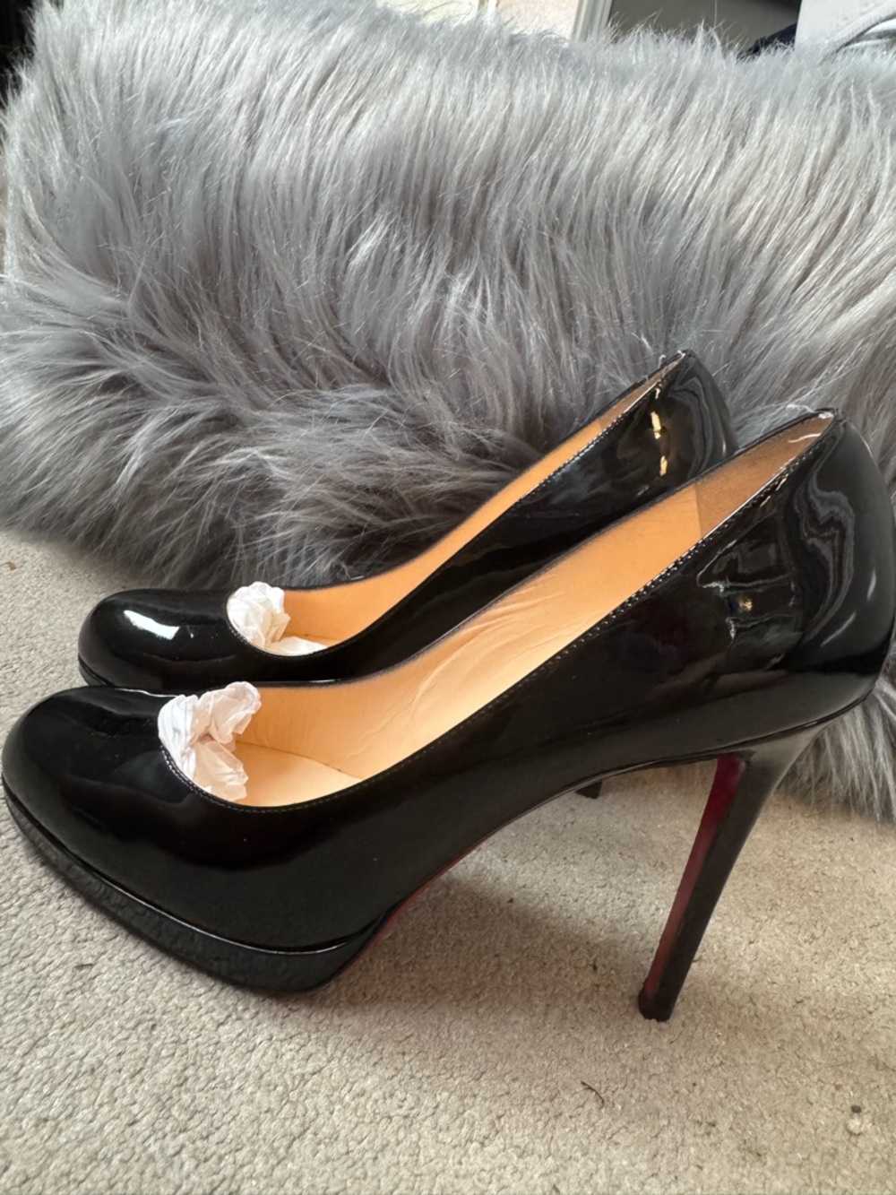 Christian Louboutin Bianca Black Patent Platform Stiletto Pumps